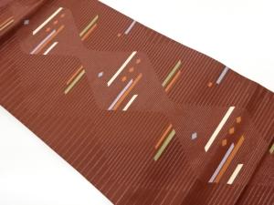 変わり立涌に横段模様織出し名古屋帯